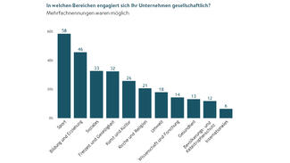 Grafik: In welchen Bereichen engagieren sich Unternehmen gesellschaftlich?