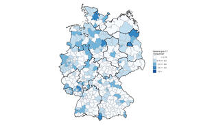 Räumliche Verteilung von Migrantenorganisationen 2016 (Grafik)